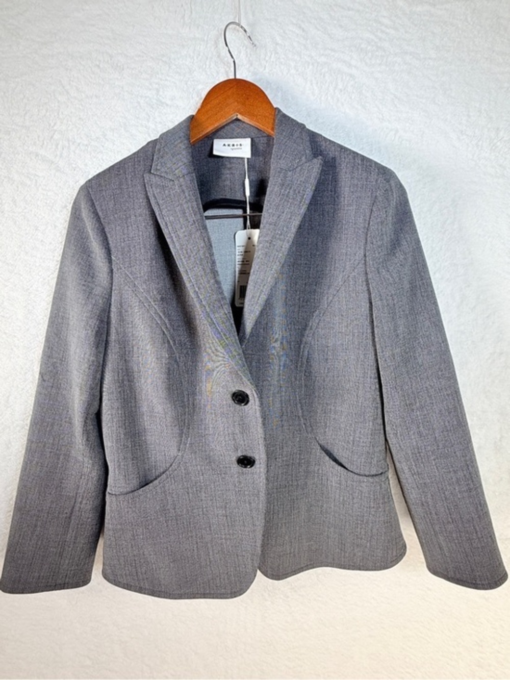 Akris Punto NWT Tailored Stretch Blazer Jacket Black Cream Size 10 structured